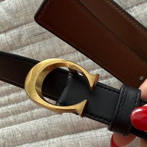 Coach Black Belt with Gold Buckle